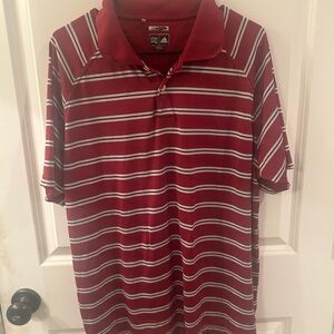 Men’s Adidas Climalite Striped Polo Shirt Size Large